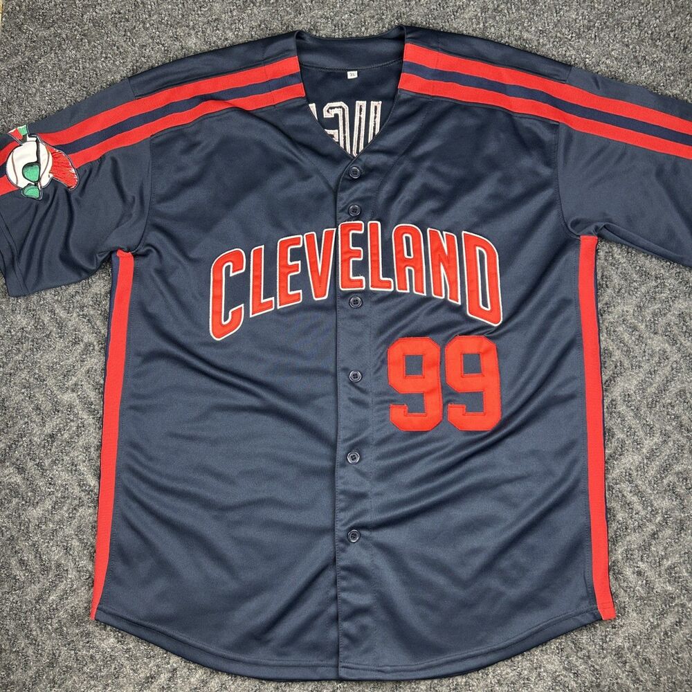 Cleveland Indians Rick Vaughn #99 Major League Movie Jersey Navy Men's XL